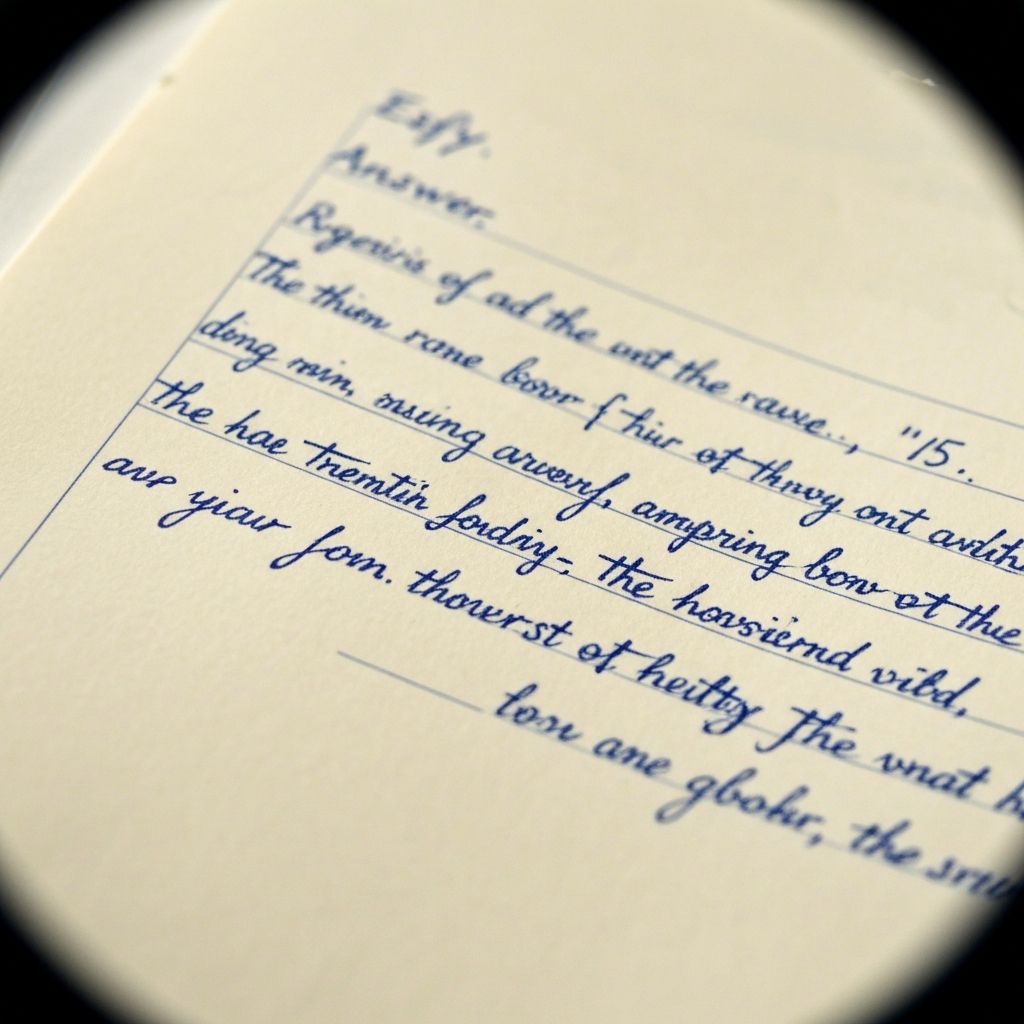 Handwritten answer example